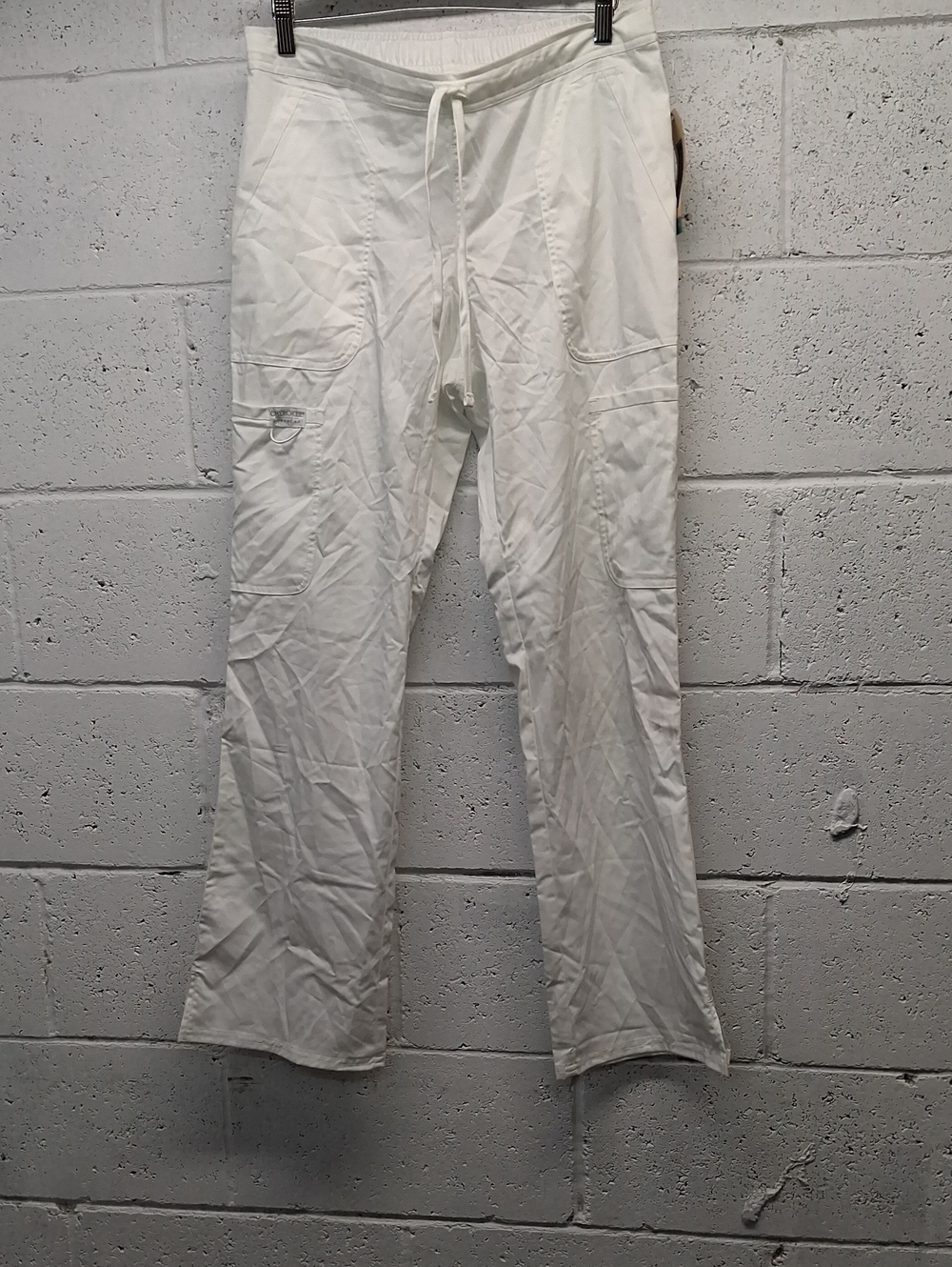 NWT Womens Cherokee Workwear White Drawstring Cargo Scrubs